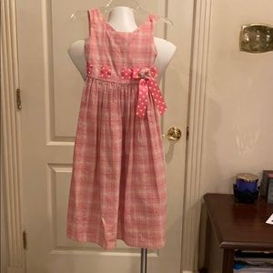 Girls dress size 7 gingham pink